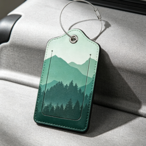 Leather Luggage Tags Set of 2 | Travel Bag & Suitcase Labels with Stainless Steel Loop