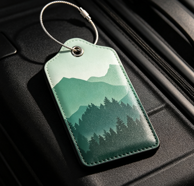Leather Luggage Tags Set of 2 | Travel Bag & Suitcase Labels with Stainless Steel Loop - Image 2