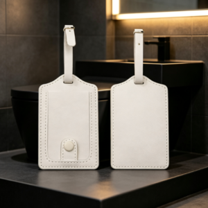 Leather Luggage Tags for Men & Women | Suitcase ID Tags with Full Privacy Cover