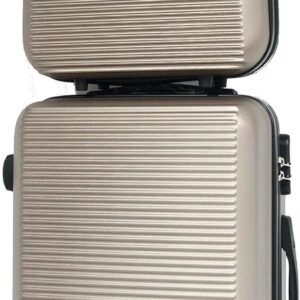 Carry-On Suitcase with Cosmetic Bag, Hard Shell Construction and Lightweight Design