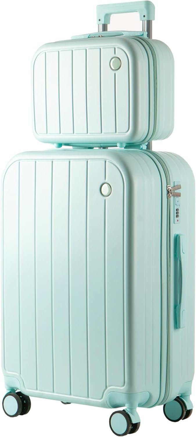 2-Piece Carry-On Luggage Set with Spinner Wheels and Durable Hard Shell Construction