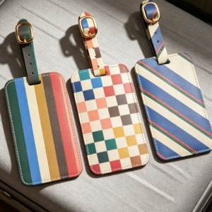 Luggage Tag Set 3 Pack | Faux Leather Baggage Tags with ID Cards, TSA Approved