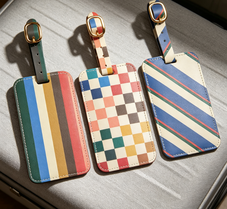 Luggage Tag Set 3 Pack | Faux Leather Baggage Tags with ID Cards, TSA Approved