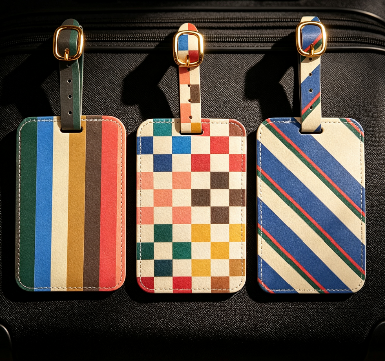 Luggage Tag Set 3 Pack | Faux Leather Baggage Tags with ID Cards, TSA Approved - Image 2