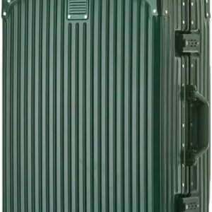 24 Inch Zipperless Checked Luggage with Aluminum Frame and Spinner Wheels