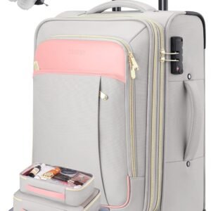 20 Inch Softside Expandable Carry On Suitcase with Wheels