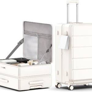 28 Inch Large Side Opening Expandable Hard Shell Luggage with Lightweight Material, Brake Spinner Wheels and Combination Lock