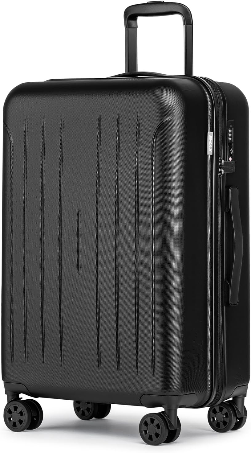 24 Inch Medium Checked Luggage with Combination Lock