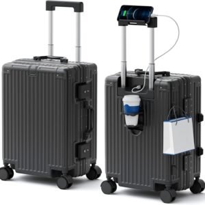 28 Inch Large Hard Shell Checked Luggage with Smooth Spinner Wheels