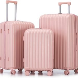 3-Piece Luggage Set with Spinner Wheels, Cup Holder and Phone Holder