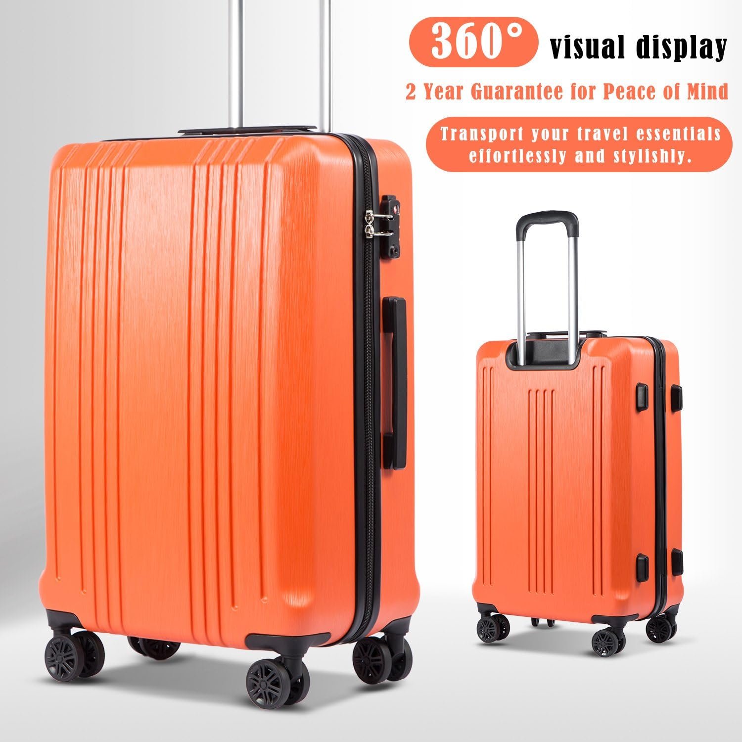 Expandable PC+ABS Luggage Set with TSA Lock and Spinner Wheels - Image 2