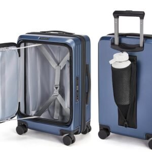 20 Inch Expandable Top Opening Carry On Luggage with Double Spinner Wheels and TSA Lock