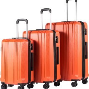 Expandable PC+ABS Luggage Set with TSA Lock and Spinner Wheels