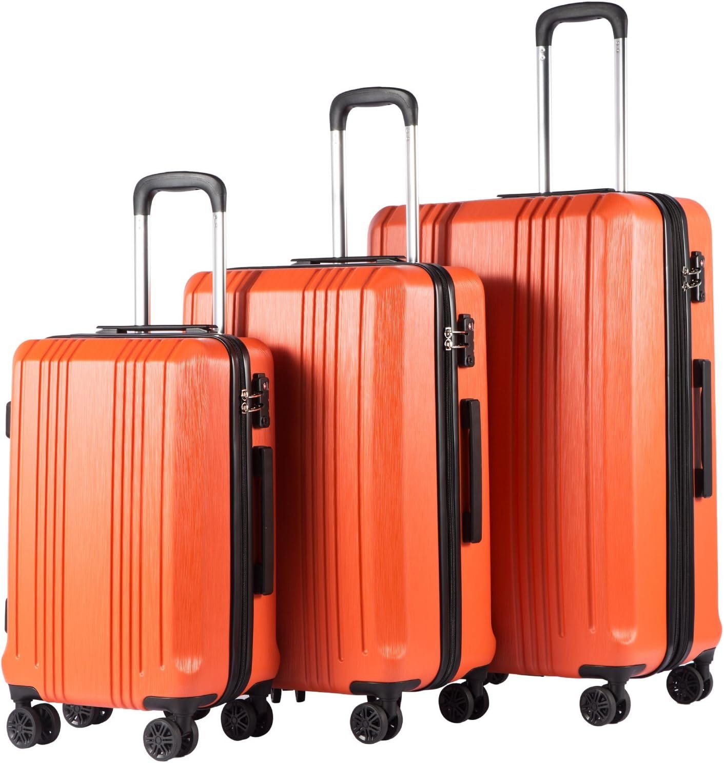 Expandable PC+ABS Luggage Set with TSA Lock and Spinner Wheels